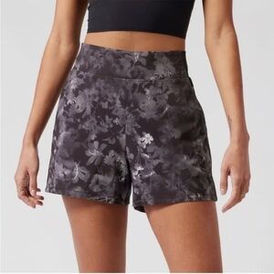 Athleta Black Floral Athletic Shorts
